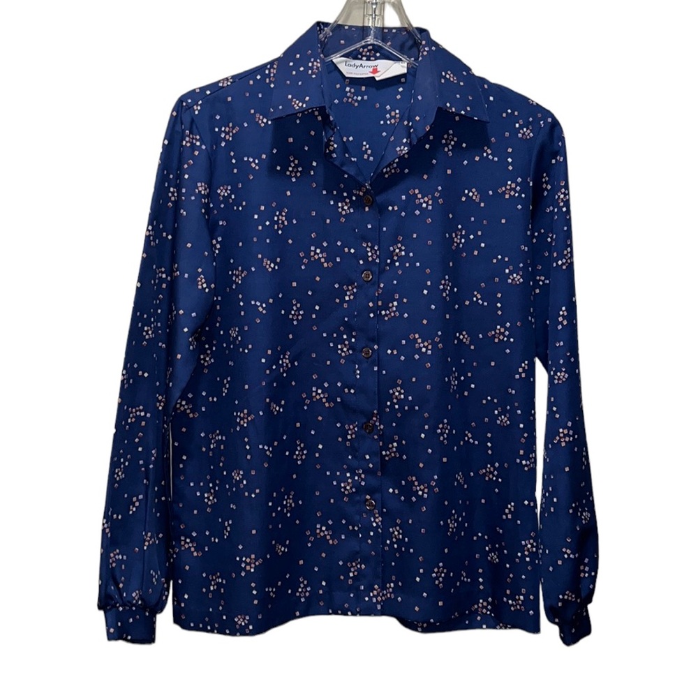 Vintage 70s LADY ARROW Blouse/Top~Button Front